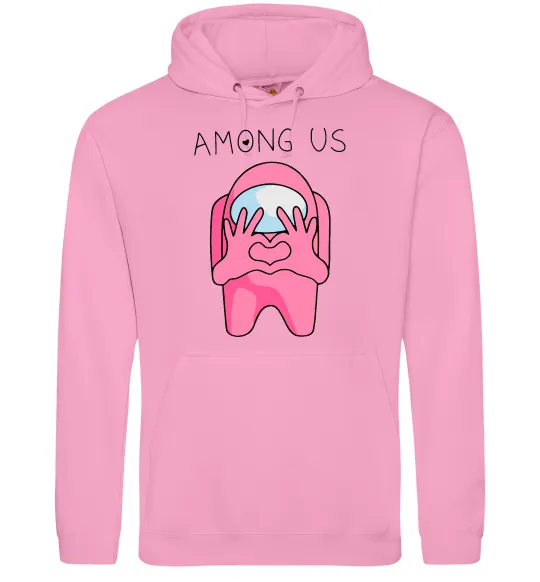 Женская толстовка (худи) Among us heart Розовый фото