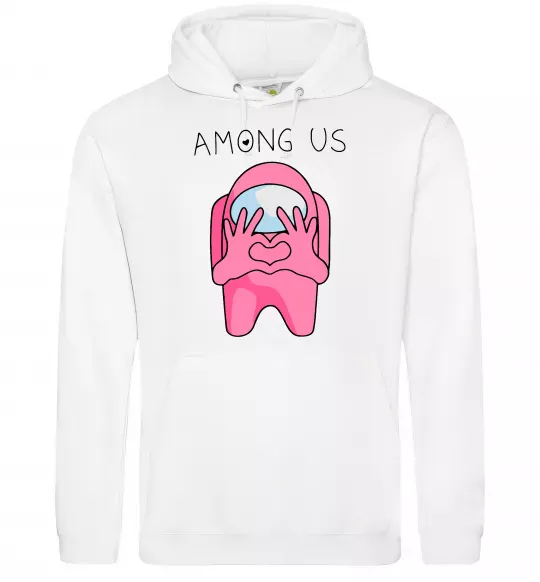 Жіноча толстовка (худі) Among us heart Білий фото