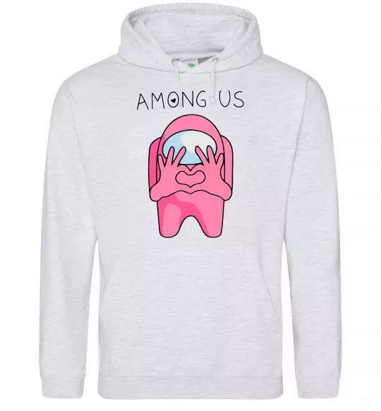 Жіноча толстовка (худі) Among us heart Сірий меланж фото
