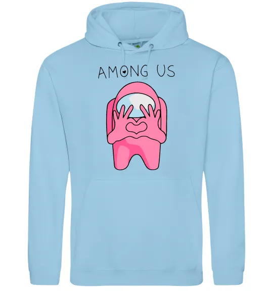 Женская толстовка (худи) Among us heart Голубой фото