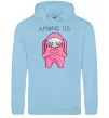 Женская толстовка (худи) Among us heart Голубой фото