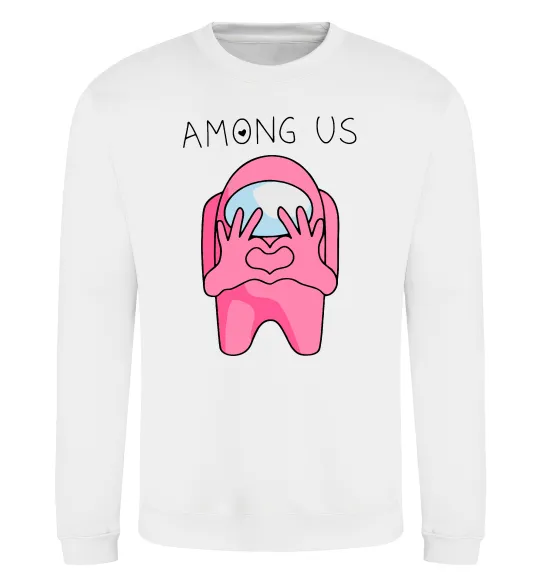Свитшот Among us heart Белый фото