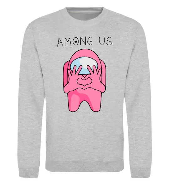 Свитшот Among us heart Серый меланж фото