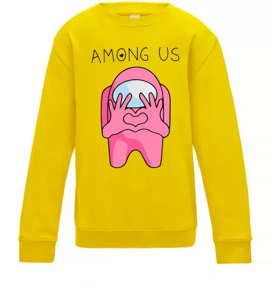 Детский Свитшот Among us heart Солнечно желтый фото