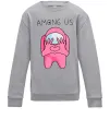 Детский Свитшот Among us heart Серый меланж фото