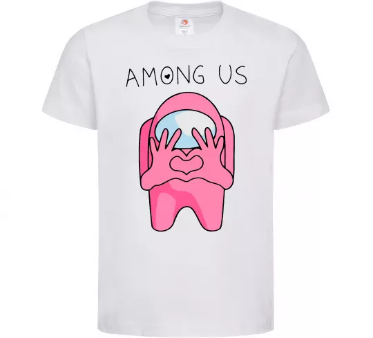 Дитяча футболка Among us heart Білий фото