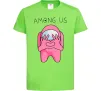 Дитяча футболка Among us heart Лаймовий фото
