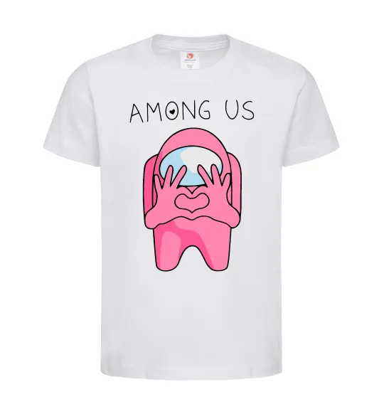 Дитяча футболка Among us heart Білий фото