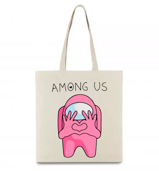 Эко-сумка Among us heart Бежевый фото