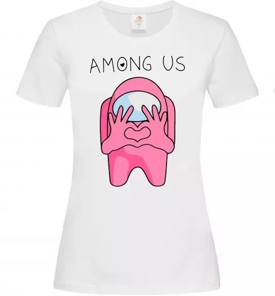Жіноча футболка Among us heart Білий фото