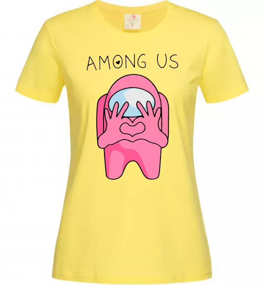 Жіноча футболка Among us heart Лимонний фото