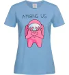 Жіноча футболка Among us heart Блакитний фото