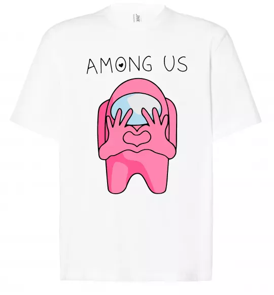 Футболка Оверсайз Among us heart Белый фото