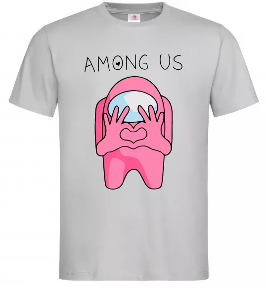 Чоловіча футболка Among us heart Сірий фото