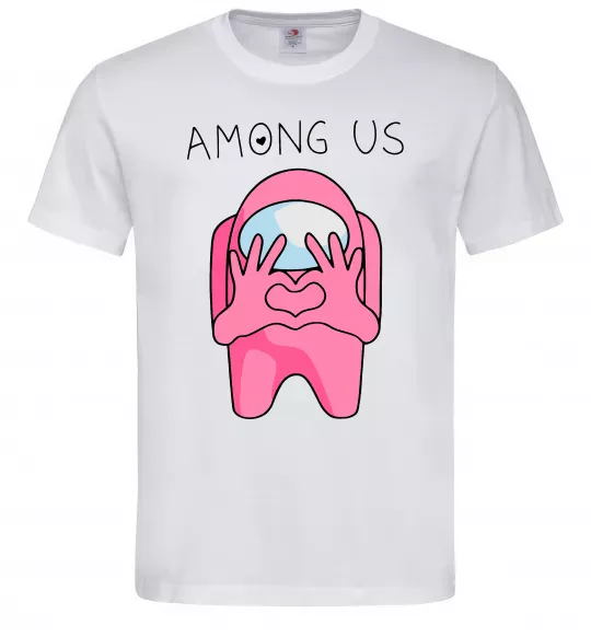 Чоловіча футболка Among us heart Білий фото