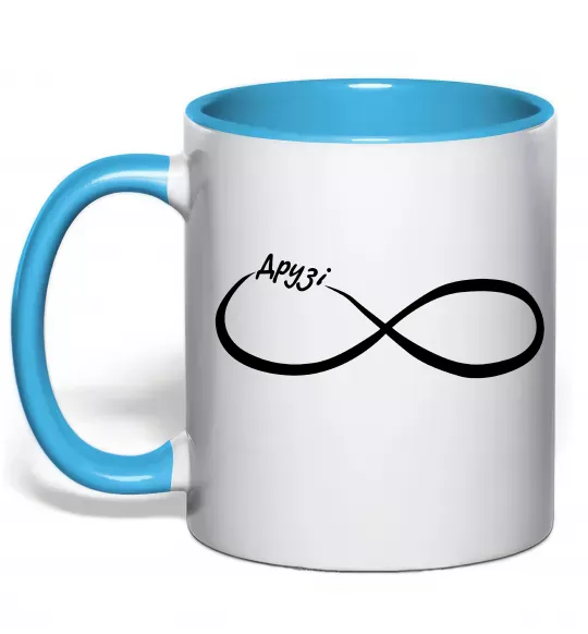 Чашка з кольоровою ручкою Друзі Блакитний фото