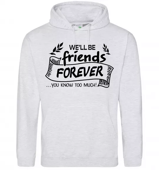 Чоловіча толстовка (худі) We`ll be friend forever Сірий меланж фото