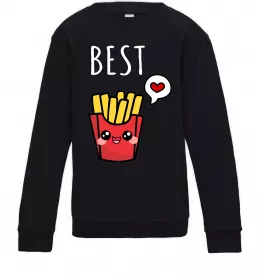 Детский Свитшот Among us heart Черный фото