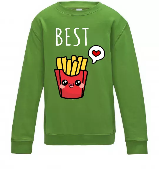 Детский Свитшот Best friends фрі Лаймовый фото