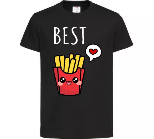Детская футболка Best friends фрі Черный фото