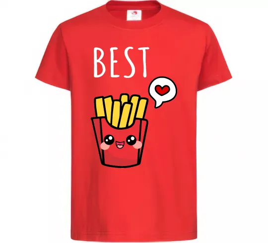 Детская футболка Best friends фрі Красный фото