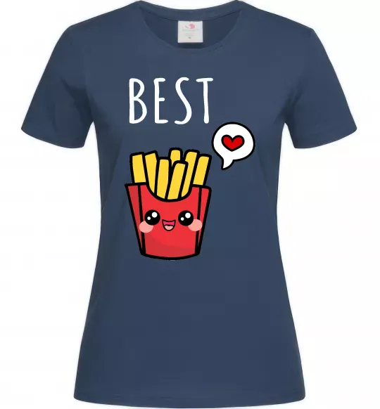 Женская футболка Best friends фрі Темно-синий фото