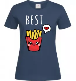Женская футболка Best friends фрі Темно-синий фото