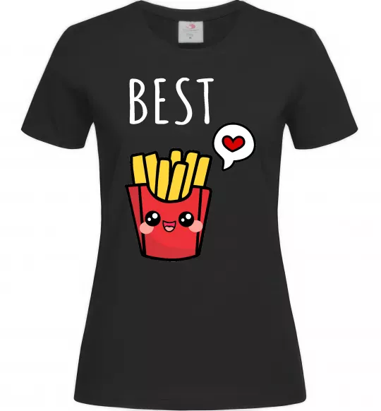 Женская футболка Best friends фрі Черный фото