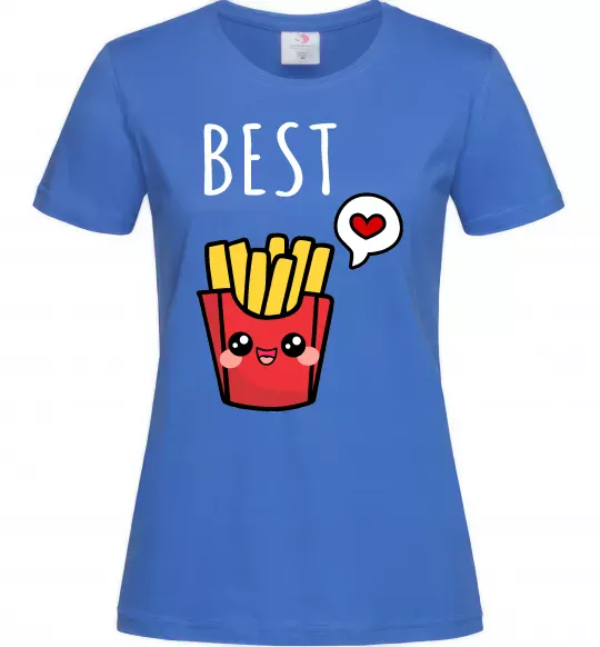 Женская футболка Best friends фрі Ярко-синий фото