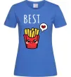 Женская футболка Best friends фрі Ярко-синий Женская футболка Best friends фрі Ярко-синий фото