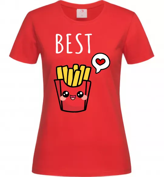 Женская футболка Best friends фрі Красный фото