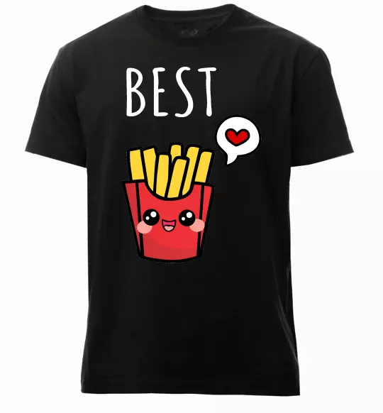 Чоловіча преміум футболка Best friends фрі Чорний фото