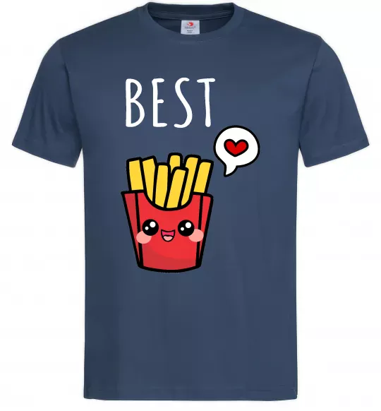 Мужская футболка Best friends фрі Темно-синий фото