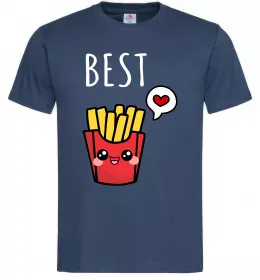 Мужская футболка Best friends фрі Темно-синий фото