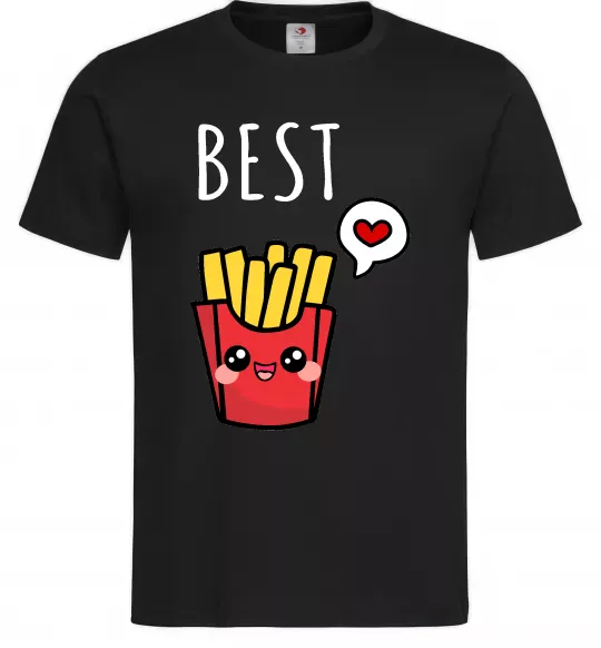 Мужская футболка Best friends фрі Черный фото