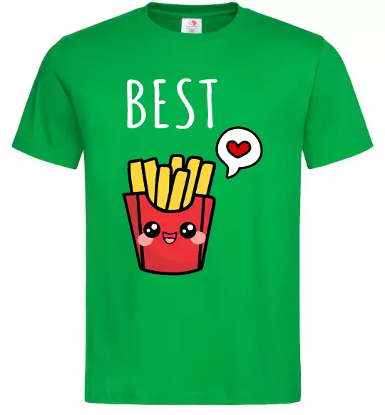 Мужская футболка Best friends фрі Зеленый фото