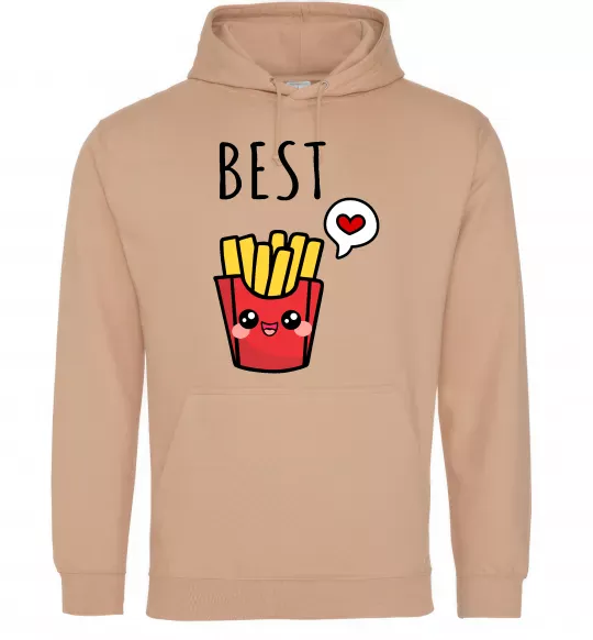 Женская толстовка (худи) Best friends фрі Песочный фото