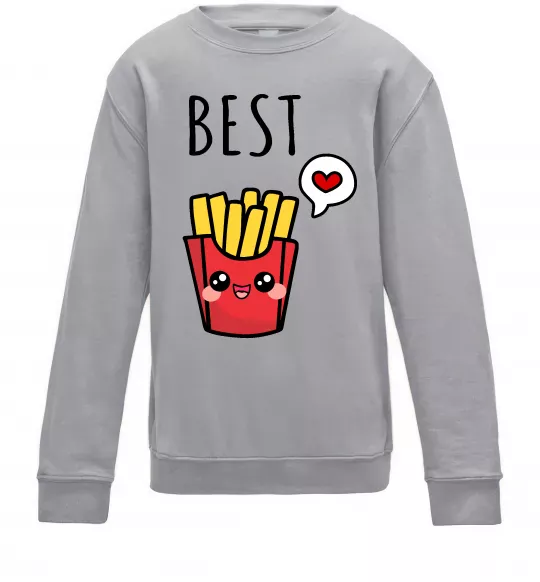 Детский Свитшот Best friends фрі Серый меланж фото