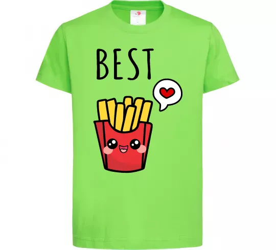 Детская футболка Best friends фрі Лаймовый фото