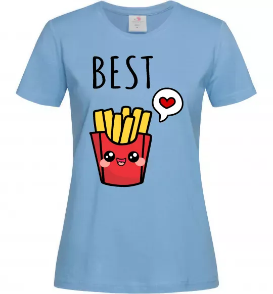 Женская футболка Best friends фрі Голубой фото