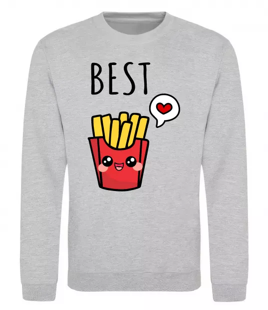 Світшот Best friends фрі Сірий меланж фото