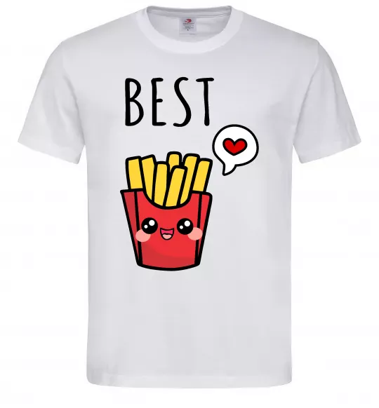 Мужская футболка Best friends фрі Белый фото