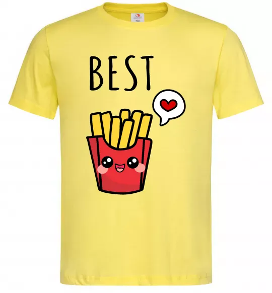 Мужская футболка Best friends фрі Лимонный фото
