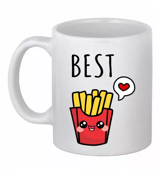 Чашка керамическая Best friends фрі Белый фото