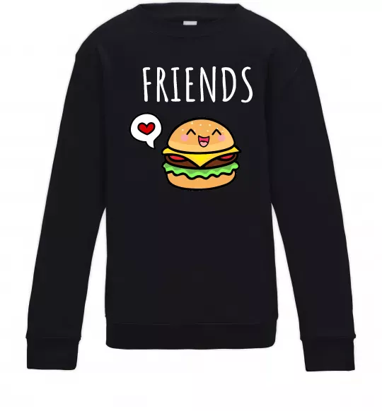 Дитячий світшот Best friends Бургер Чорний фото