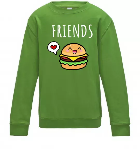 Дитячий світшот Best friends Бургер Лаймовий фото