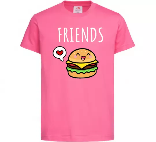 Дитяча футболка Best friends Бургер Яскраво-рожевий фото