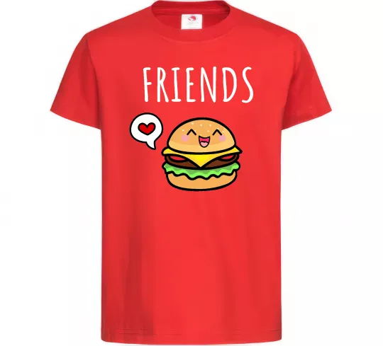 Дитяча футболка Best friends Бургер Червоний фото