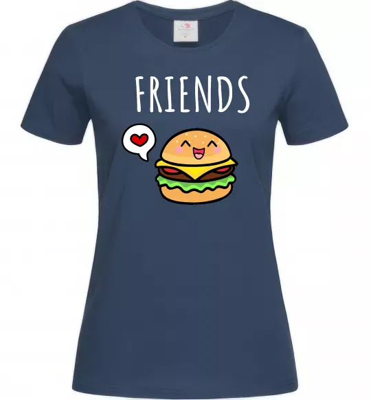 Жіноча футболка Best friends Бургер Темно-синій фото
