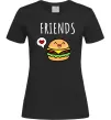 Жіноча футболка Best friends Бургер Чорний фото